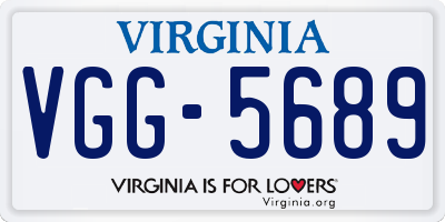 VA license plate VGG5689