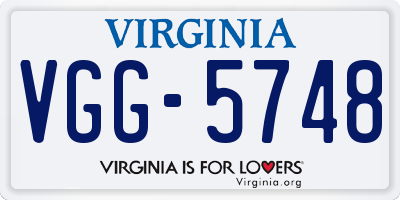 VA license plate VGG5748