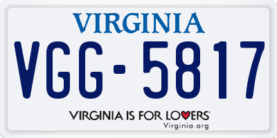 VA license plate VGG5817