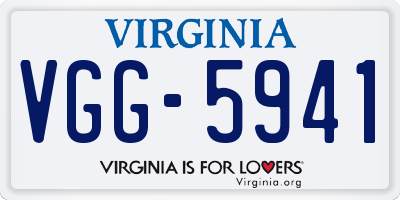 VA license plate VGG5941