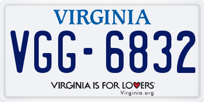 VA license plate VGG6832