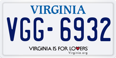 VA license plate VGG6932