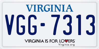 VA license plate VGG7313