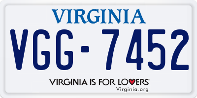 VA license plate VGG7452