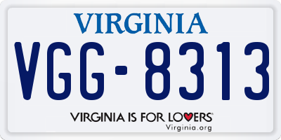 VA license plate VGG8313