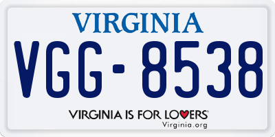 VA license plate VGG8538