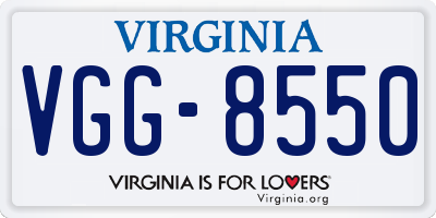 VA license plate VGG8550