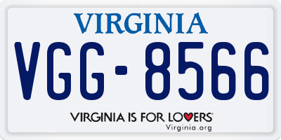 VA license plate VGG8566