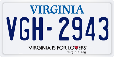 VA license plate VGH2943