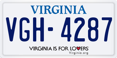 VA license plate VGH4287