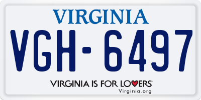 VA license plate VGH6497
