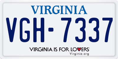VA license plate VGH7337
