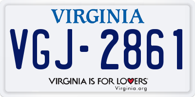 VA license plate VGJ2861