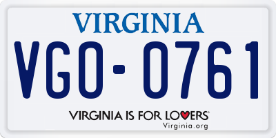 VA license plate VGO0761