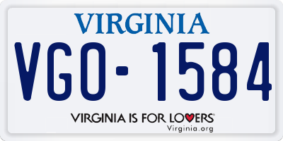 VA license plate VGO1584