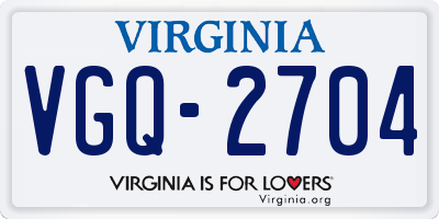 VA license plate VGQ2704