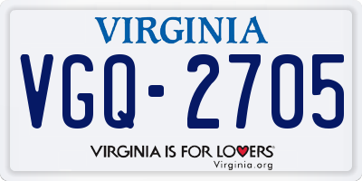 VA license plate VGQ2705