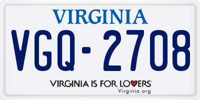 VA license plate VGQ2708