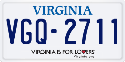 VA license plate VGQ2711