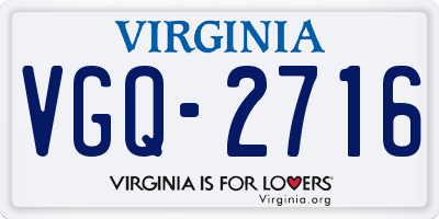 VA license plate VGQ2716