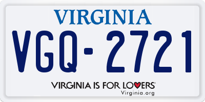 VA license plate VGQ2721