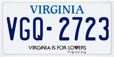 VA license plate VGQ2723