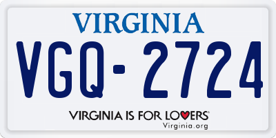 VA license plate VGQ2724