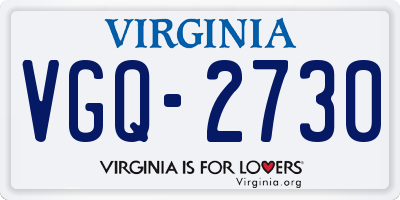 VA license plate VGQ2730
