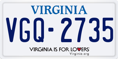VA license plate VGQ2735