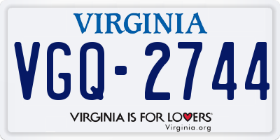 VA license plate VGQ2744