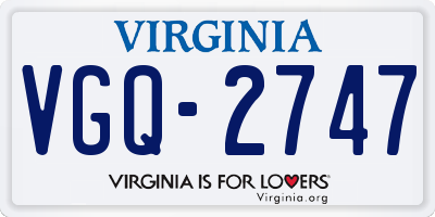 VA license plate VGQ2747