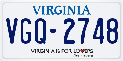 VA license plate VGQ2748