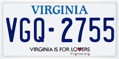 VA license plate VGQ2755