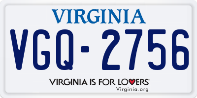 VA license plate VGQ2756