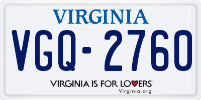 VA license plate VGQ2760