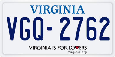 VA license plate VGQ2762