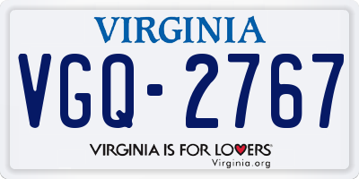 VA license plate VGQ2767