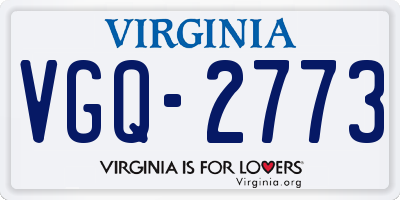 VA license plate VGQ2773