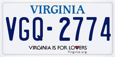 VA license plate VGQ2774