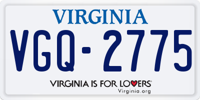 VA license plate VGQ2775