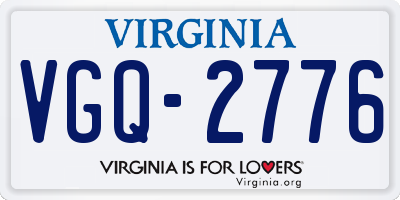 VA license plate VGQ2776