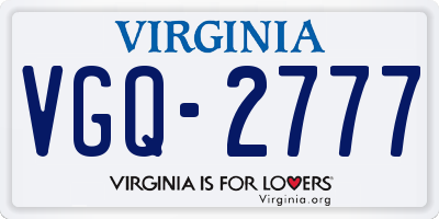 VA license plate VGQ2777