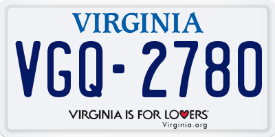 VA license plate VGQ2780