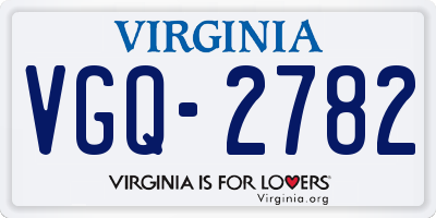 VA license plate VGQ2782