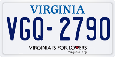VA license plate VGQ2790