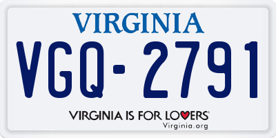 VA license plate VGQ2791