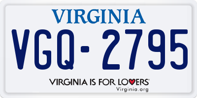 VA license plate VGQ2795