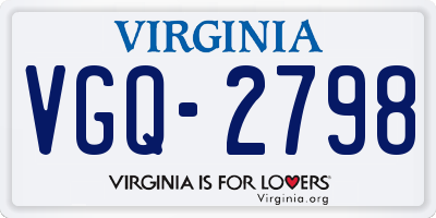 VA license plate VGQ2798