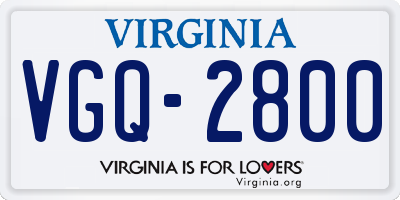 VA license plate VGQ2800