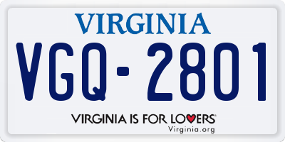 VA license plate VGQ2801